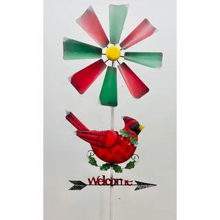 61”x15” Welcome Windmill W/ Cardinal